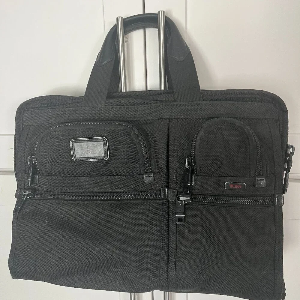 Tumi Briefcase Black Nylon